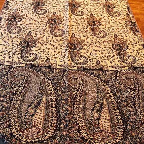 Vintage Pashmina Jacquard Paisley Long Scarf/Shawl Wrap with Tassels - Picture 9 of 9